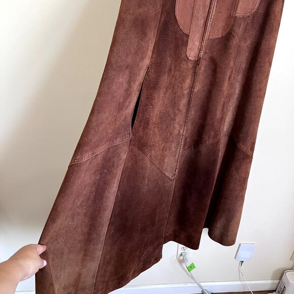 Vintage Suede Renaissance Womens Cape Cloak Size O/S Brown Western Boho Hooded - Picture 6 of 13